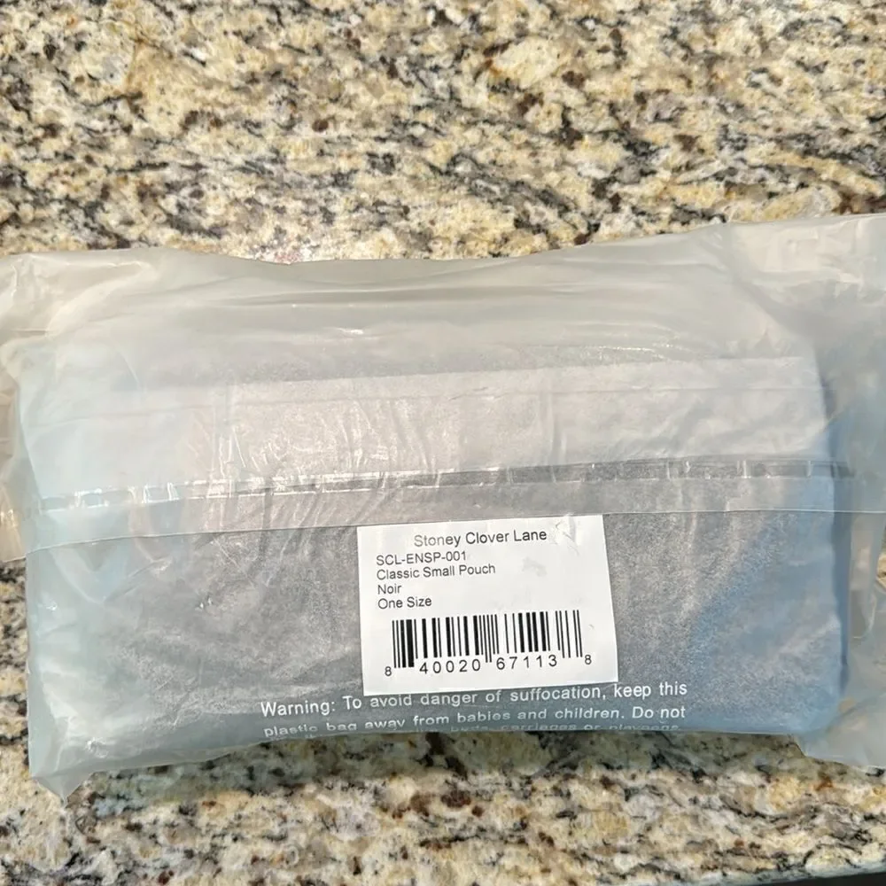 Stoney Clover Noir black small pouch bag brand new in packaging